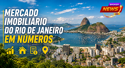 Vista aérea da orla do Rio de Janeiro com edifícios residenciais e comerciais, representando os indicadores e o desempenho do mercado imobiliário fluminense.