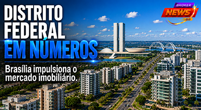 Vista panorâmica de Brasília com seus edifícios modernos, áreas planejadas e avenidas amplas, representando a força e a valorização do mercado imobiliário do Distrito Federal.