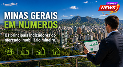 Vista panorâmica de Belo Horizonte com edifícios modernos, empreendimentos residenciais e comerciais, representando o mercado imobiliário de Minas Gerais em crescimento.