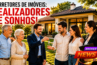 Corretores de imóveis realizando o sonho da casa própria de uma família