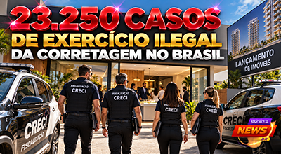 Fiscalização identifica casos de exercício ilegal da profissão de corretor de imóveis no Brasil