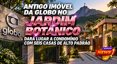 Antigo imóvel da Globo no Jardim Botânico dará lugar a condomínio com seis casas de alto padrão