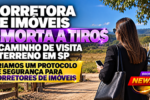 Corretora de imóveis em visita a propriedade com protocolo de segurança profissional