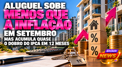 Edifícios residenciais representam o mercado de locação analisado pelo FipeZAP, que registrou alta acumulada dos preços anunciados acima do IPCA em 12 meses.