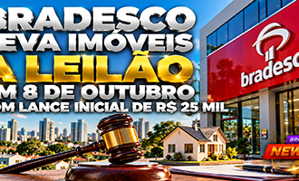 Leilão de imóveis do Bradesco em 8 de outubro reúne casas apartamentos e terrenos