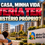 Conjunto habitacional residencial que representa a política pública de acesso à moradia no Brasil.